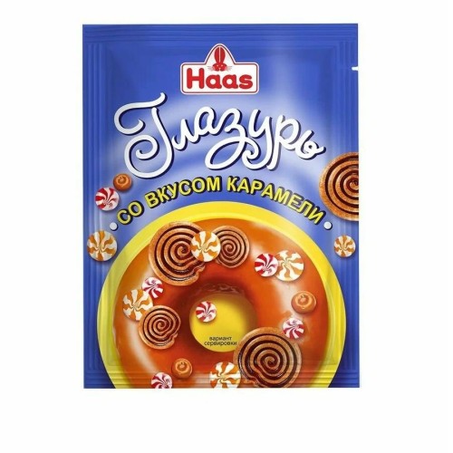 Haas глазурь со вкусом карамели, 75 гр Haas глазурь со вкусом карамели, 75 гр